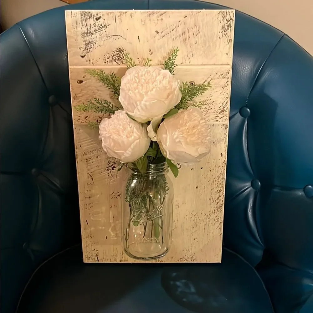 Mason Jar Floral Wall Accent